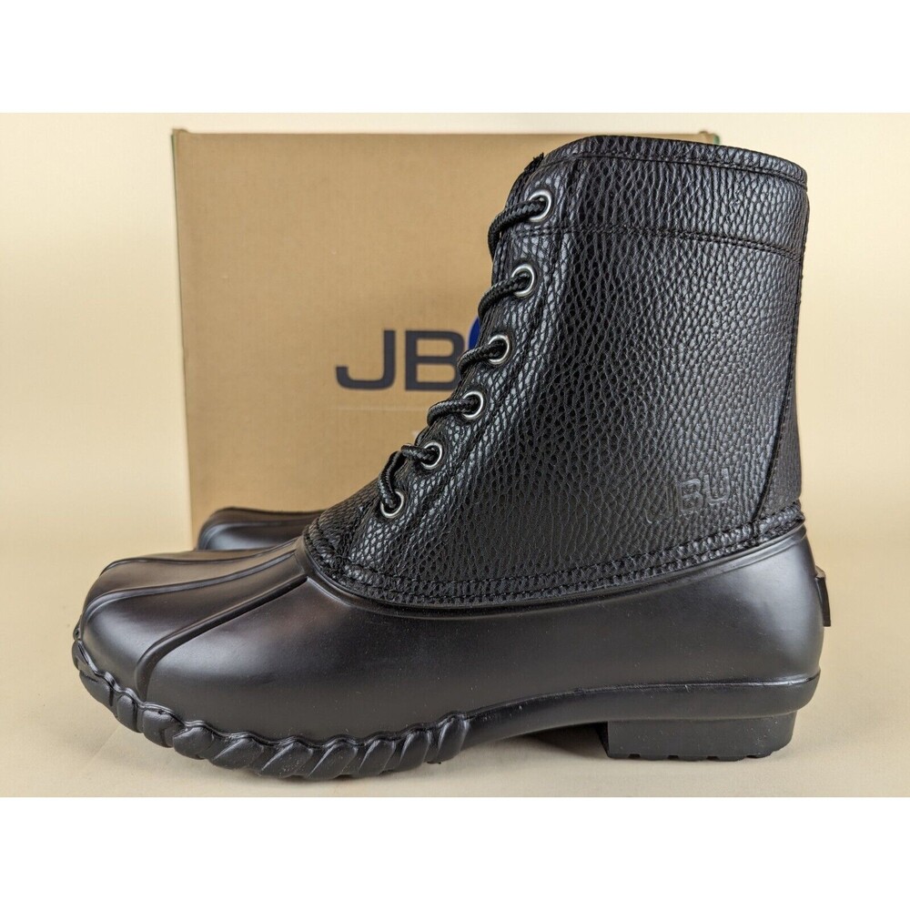 JBU Maine Waterproof Duck Boots Mens 13 M Black Faux Fur Lined Lace Up Shoes NWB - Picture 5 of 15